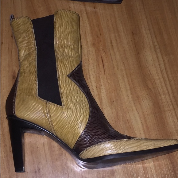 Bebe Western Italian Leather Bootie - Picture 1 of 8